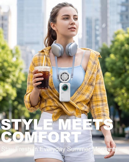 Handheld Turbo Fan with Ice Cooling, High Speed Personal Fan, Neck Fan Rechargeable Battery Up to 20H, Mini Pocket Fan for Outdoor Work, Office Desk, Home Watching Game, Travel, Beach Gifts