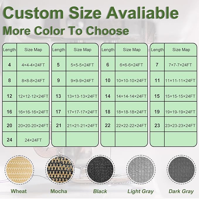 Artpuch Outdoor Pergola Shade Cover 11x24 FT Sun Shade Cloth with Grommets Black 90% UV Protection Canopy Patio Privacy Screen (Customized Available)