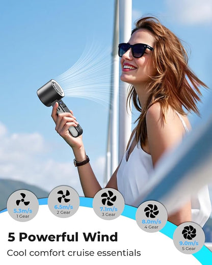 MORECORE Portable Handheld Fan with Ice Cooler, [Instant Chill to 50℉], Gifts for Men Mom Women Grandma Girl Her Hot Flash, 5000mAh Cooling Fan, Camping/Cruise/Soccer Game/Travel Essentials 2026