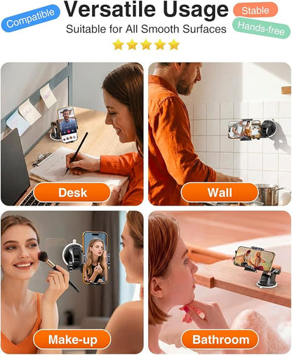 VANMASS Car Phone Holder 2026 Ultimate Military-Grade Strongest Suction & Clip Windshield Dashboard【Newest Best Strongest】Cell Phone Shower & Wall Mounts for iPhone 17 Pro Max 16 15 14 13 Android