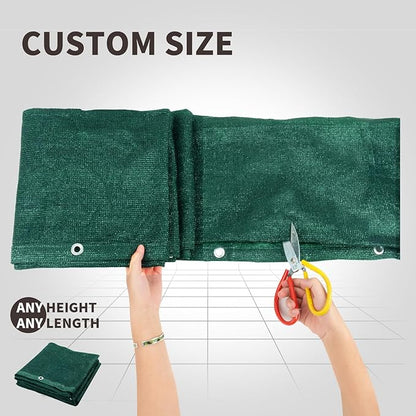 LOVE STORY Custom Size 3'x16' Dark Green Balcony Privacy Screen,UV Block Privacy Fence Screen,90% Shield for Outdoor Pool Garden Apartment Railing