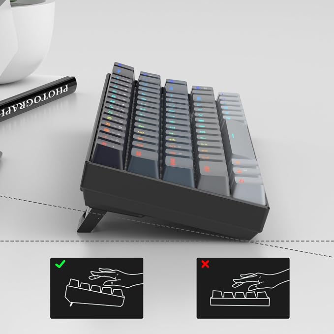 MageGee Portable 60% Mechanical Gaming Keyboard, RGB Backlit Compact 68 Keys Mini Wired Office Keyboard with Red Switches for Laptop PC Mac - Gradient Black