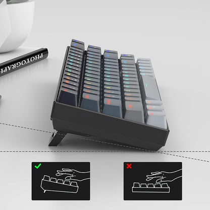 MageGee Portable 60% Mechanical Gaming Keyboard, RGB Backlit Compact 68 Keys Mini Wired Office Keyboard with Red Switches for Laptop PC Mac - Gradient Black
