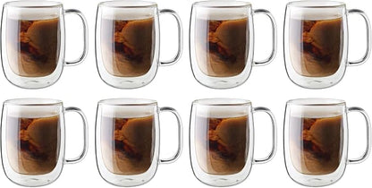 ZWILLING Sorrento Plus 8-pc Double-Wall Glass Coffee Mug Set