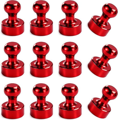 LOVIMAG Fridge Magnets 12Pcs Refrigerator Whiteboard Small Strong Magnet Classroom Kitchen Accessories Decorative Locker Set Decor Must Haves Office Calendar Refrigerador Magnetic Cute Crafts Red