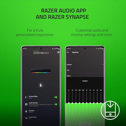 Razer Leviathan V2 X PC Soundbar with Full-Range Drivers-Compact Design-Chroma RGB-USB Type C Power and Audio Delivery-Bluetooth 5.0-for PC,Laptop,Smartphones,Tablets&Nintendo Switch,(Pack of 4)