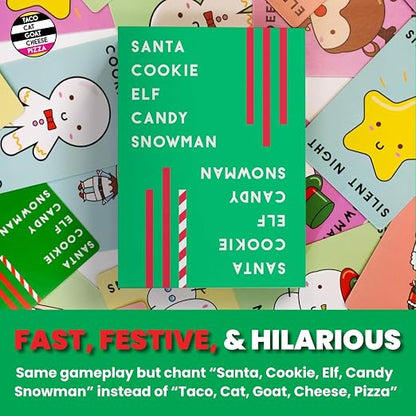 Santa Cookie Elf Candy Snowman Christmas Edition Holiday Card Game by Taco Cat Goat Cheese Pizza | Great for Stockings and White Elephant Gift | Fun for Kids, Teens, Adults, and Families | 2-8 Players