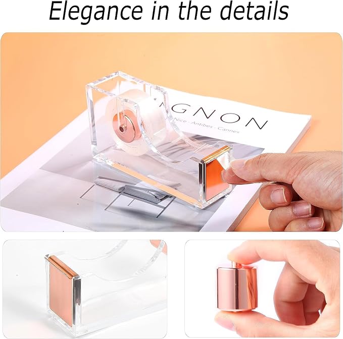 Gawsey Rose Gold Desk Organizers and Accessories with Desk Organizer 360° Rotating Pen Holder and Office Supplies, Cute Stationery Supplies Set