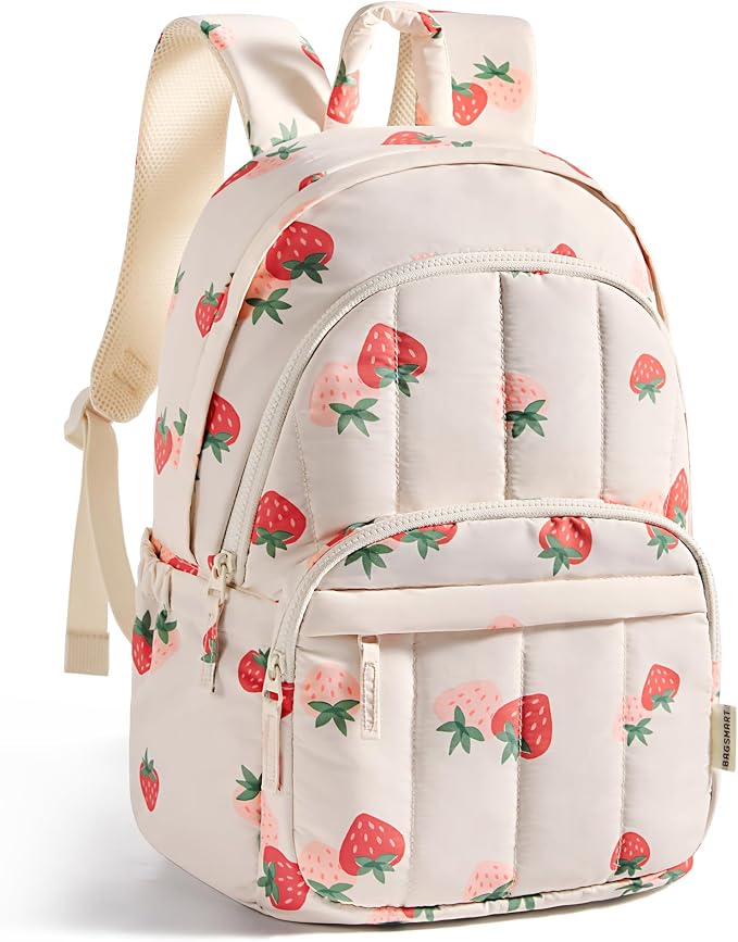 BAGSMART College Laptop Backpack,Cute Travel Backpack for Women,Quilted Computer Bookbag