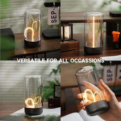 Mini Minimalist Table Lamp Cordless LED Desk Lamp Rechargeable Modern Night Lights Portable Nightstand Lamps Unique Ambient Light Mood Lighting for Bedroom, Beside, Nursery