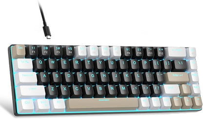 MageGee Portable 60% Mechanical Gaming Keyboard, MK-Box LED Backlit Compact 68 Keys Mini Wired Office Keyboard with Brown Switch for Windows Laptop PC Mac - Black/Coffee Color