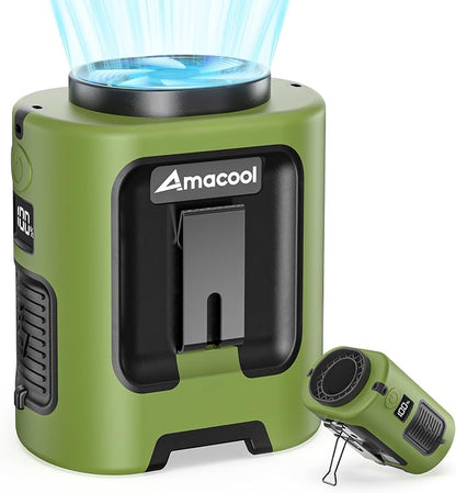 AMACOOL Mini Portable Waist Fan Clip on, Gifts for Father Him Men Dad Husband, 13000RPM Rapid-Cooling Personal Neck Fans, Wearable Shirt Belt Fan for Women Men Outdoor Work Jobsite Travel Camping