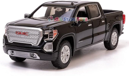 Motor Max 2019 GMC Sierra 1500 Denali Crew Cab Pickup Truck, Black 79362BK - 1/27 Scale Diecast Model Toy Car,unisex-children