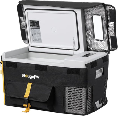 BougeRV 12 Volt Refrigerator With 23 Quart Cover, 12V Car Fridge 23 Quart Portable Freezer Compressor Cooler Compressor Freezer, 12/24V DC 110~240V AC, -8℉~50℉ for Truck RV SUV