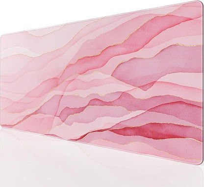 KTRIO Large Gaming Mouse Pad, Desk Mat, 31.5 x 15.7 in, Pink Glow, XXL | Smooth Micro-Weave Surface, Artistic Pattern Design, Non-Slip Rubber Base, Durable Stitched Edges, Office & Home Use