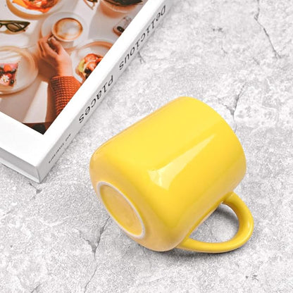 Bosmarlin Large Glossy Ceramic Coffee Mug, Yellow Tea Cup for Office and Home, 18 oz, Suitable for Dishwasher and Microwave, 1 Pack (Yellow)