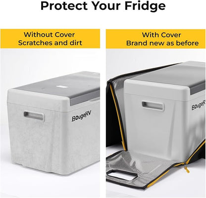 BougeRV 12 Volt Refrigerator With 23 Quart Cover, 12V Car Fridge 23 Quart Portable Freezer Compressor Cooler Compressor Freezer, 12/24V DC 110~240V AC, -8℉~50℉ for Truck RV SUV
