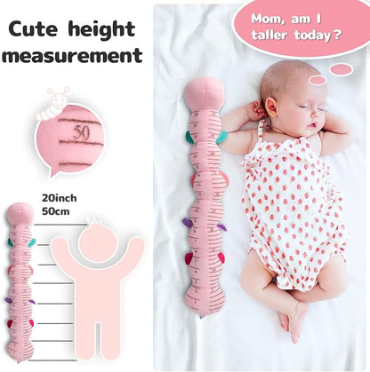Sumobaby Infant Baby Musical Stuffed Animal Activity Soft Toys with Multi-Sensory Crinkle, Rattle and Textures, for Tummy Time Newborn 0-3-6-12 Months Girls, Caterpillar, Pink