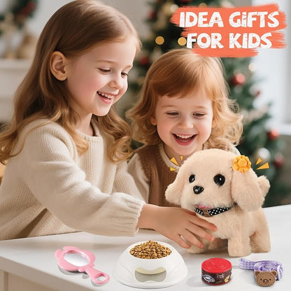 Vanvimen 16 Pcs Robot Dog Toys for Girls, Toys for 3 4 5 6 7 8 Year Old Girls Kids Boys, Realistic Robot Puppy Toy for 5-7 6-8, Ideas Birthday Gifts for Girl 3 4 5 6 Year Old