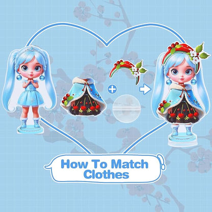 PainZieteg Magnetic Dress Up Dolls, Paper Dolls for Girls, Kids DIY Princess Magnetic Dress-Up Doll for Girl Birthday (Winter Fairy)