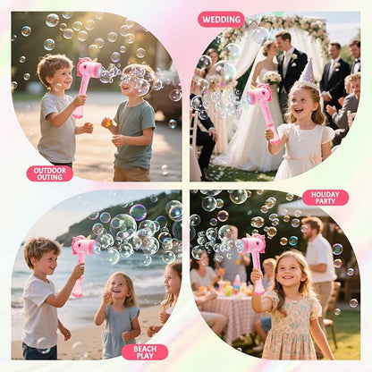 Unicorn Automatic Bubble Wand,Fully Automatic Bubble Machine Wand Toy,Suitable for 3-8 Years Old Toddler Outdoor Play,Cute Summer Toy, Perfect Easter, for Little Girls and Boys (Pink)