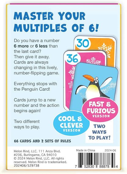 Melon Rind Jump 6, Math Game for Kids Learning Multiples of 6, Lively, Fun Card Game, Quick Activity for Boosting Math Confidence, Ages 8+