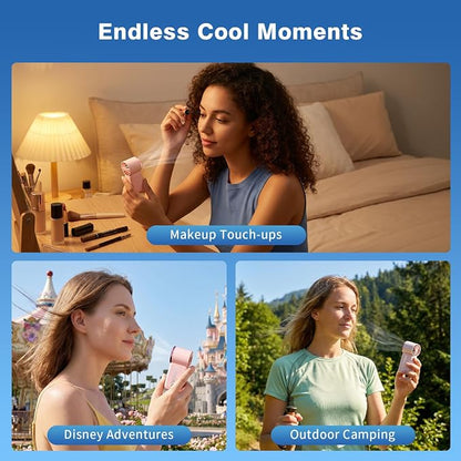 Portable Handheld Mini Fan, Mini Portable Fan with 6 Speeds, 16920 RPM Turbo High Speed Airflow, USB Rechargeable Small Personal Fan with LED Display, Pocket Hand Fan for Travel Makeup Outdoor Office
