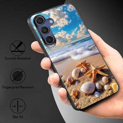 Designed for Galaxy S25 FE Phone Case,Slim Silicone Shockproof Protective Case for Galaxy S25 FE 6.7 inch,Beach Shell