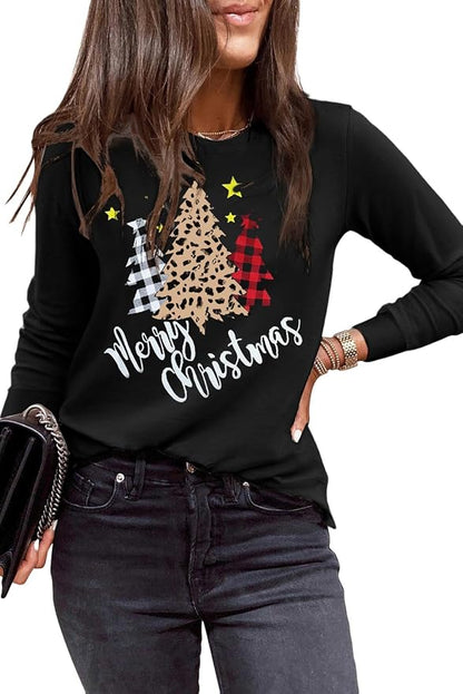 EVALESS Womens Crewneck Long Sleeve Tops Casual Polka Dots Tops Fall 2026 Tshirts Shirts