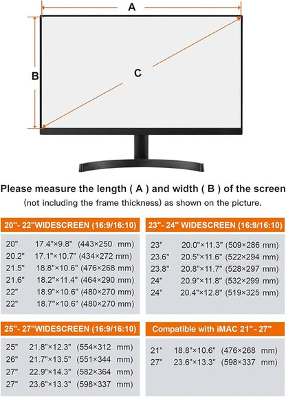 MOSISO 23-24 inch Computer Blue Light Blocking Screen Protector Anti-UV Eye Protection Filter Film Panel for Diagonal 23,23.6,23.8,24 inch 16:9 Widescreen Desktop PC LED Monitor(21.26x13.39 inch/LxW)