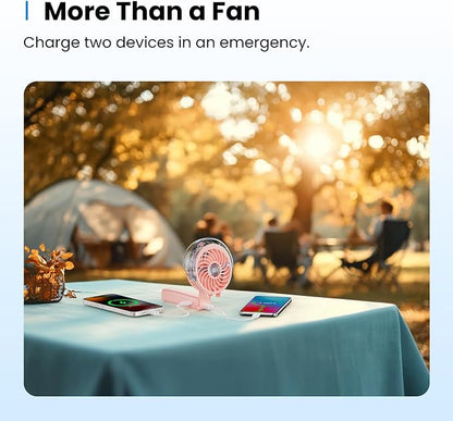 KIBEE Portable Misting Fan, 4000mAh Rechargeable Handheld Fan with 50ml Water Tank, Foldable 180° Mini Fan with Mist Spray, 3-Speed Personal Cooling Fan for Travel, Makeup, Concerts, Outdoor Use, Pink