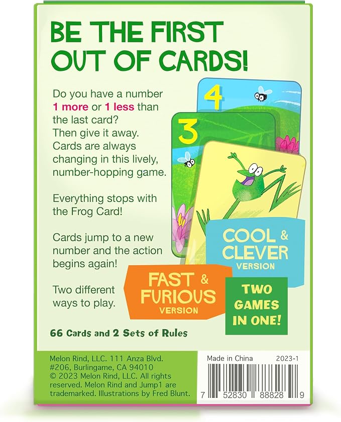 Melon Rind Jump 1, Math Game for Kids Learning Adding and Subtracting by 1, Lively, Card Game, Quick Activity for Boosting Math Confidence, Easy Screenless Fun, Perfect for Kindergarteners, Ages 5+