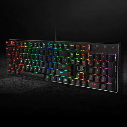 Redragon K556 Wired RGB Mechanical Gaming Keyboard, 104-Key Aluminum Board | Rock-Solid Metal Build, 20 Backlits Immersive ESports Vibe, Hot-swap Comfortable Tactile Brown Switch for Long-Time Typing