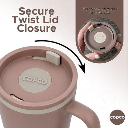 Copco Cone Desk Mug 16 Oz - Purple/Brown, Set of 2