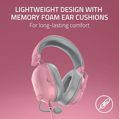 Razer BlackShark V2 X Wired Xbox Gaming Headset, Pink | 50mm Drivers, Cardioid Mic, Lightweight, Comfortable Noise Isolating Earcups, For Xbox Series X, Series S, PS5, PC, Switch