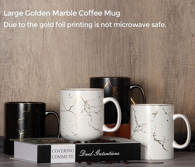 harebe 24 OZ Ceramic Extra Large Black Coffee Mug with Handle,Oversized Hot Tall Latte Mugs,Dishwasher Safe Big Capacity Giant Mug for Men Women