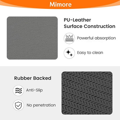 Mimore Coffee Mat - 12x19 Inch Countertop Mat - Absorbent, Hides Stains, Rubber Backed - Dish Drying Mat Fits Under Coffee Maker, Espresso Machine