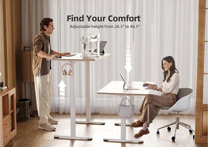 YDN 63 x 24 Inch Nature Electric Standing Desk | Adjustable Height, Sit Stand, Cable Management, Ergonomic, Home Office