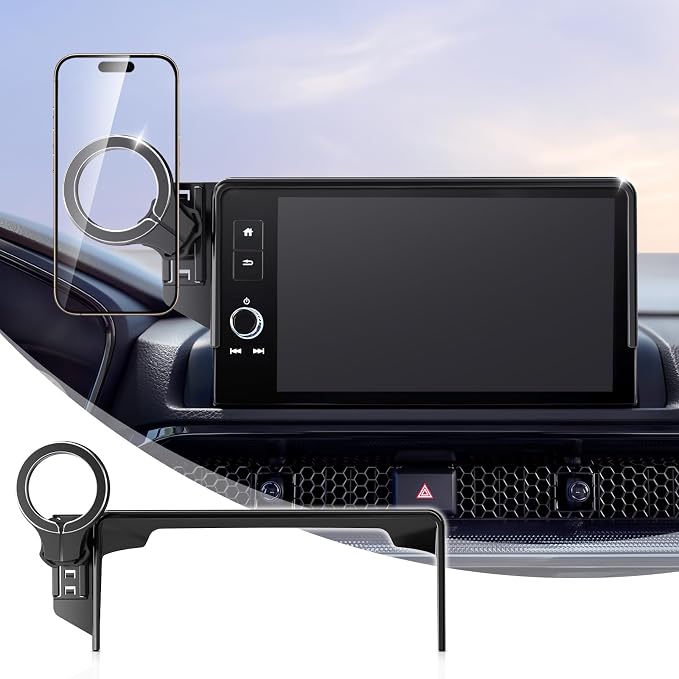 pop-tech Car Phone Holder for Honda CR-V HR-V 2023 2024 2025 2026: for MagSafe Magnetic Cell Phone Mount for HRV CRV Accessories 7/9 inch Screen - Touchscreen Cradles Strong Magnets for iPhone Samsung