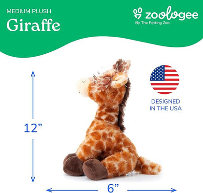 The Petting Zoo, Lash'z Giraffe Stuffed Animal, Gifts for Girls, Plush Toy 12 inches