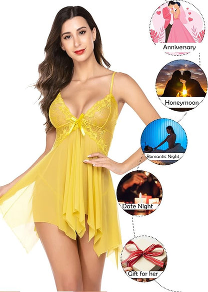 Avidlove Lingerie for Women Lace Babydoll Sleepwear Boudoir Outfits Plus Size Langeray XS-5XL