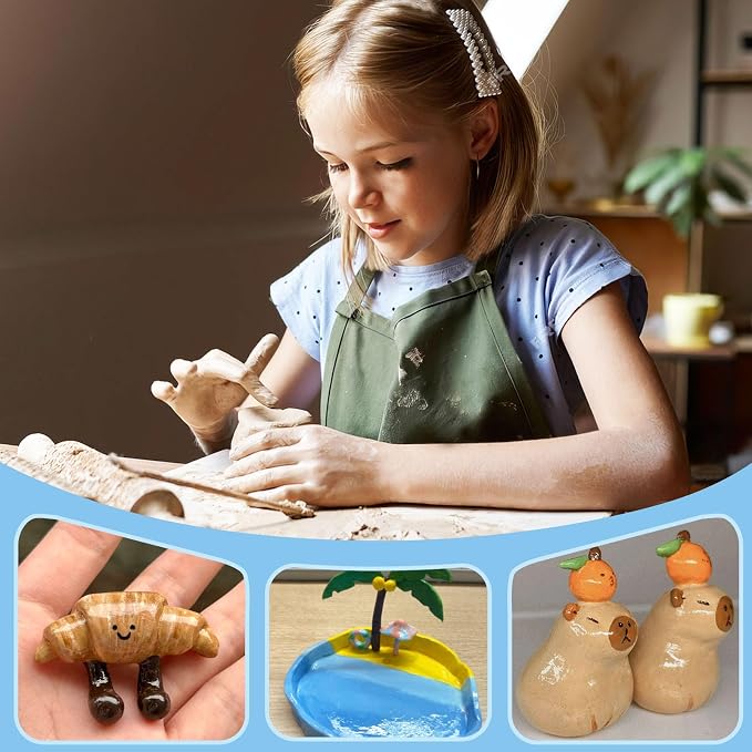 200ml Air Dry Clay Varnish，Air Dry Clay Sealant for Airdry Clay，Air Dry Clay Glaze Can Not Only Used to Prevent Clay Cracking, Scratches, and Wear,It Can Also Having a Glossy Glaze Effect (Gloss)