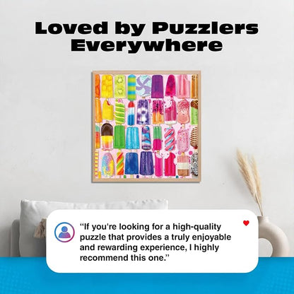 Buffalo Games - Frosty Treats - Lars Stewart - 300 Piece Large Jigsaw Puzzle for Adults - Playful Summer Ice Cream Art - Finished Size is 21.25 x 15.00, Oversized Pieces