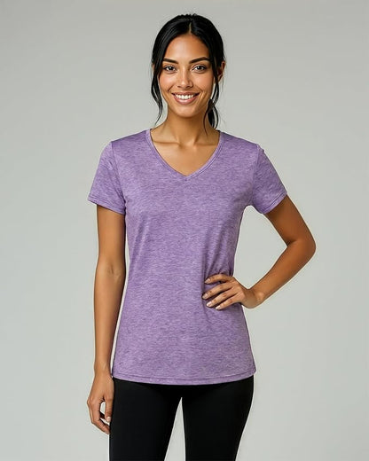 5 Pack Women's Dry Fit V Neck Workout Tops T Shirts Athletic Gym Yoga Tees | Available In Plus Size, Cooling Moisture-Wicking, Short Sleeve, Quick-Dry, Fitness, Stretch, Exercise, Running, Hiking