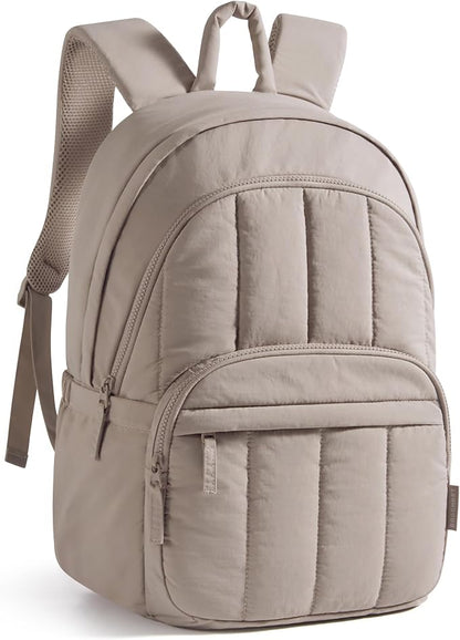 BAGSMART College Laptop Backpack,Cute Travel Backpack for Women,Quilted Computer Bookbag