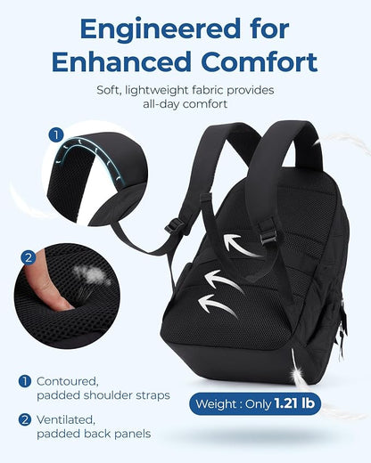 BAGSMART College Laptop Backpack,Cute Travel Backpack for Women,Quilted Computer Bookbag