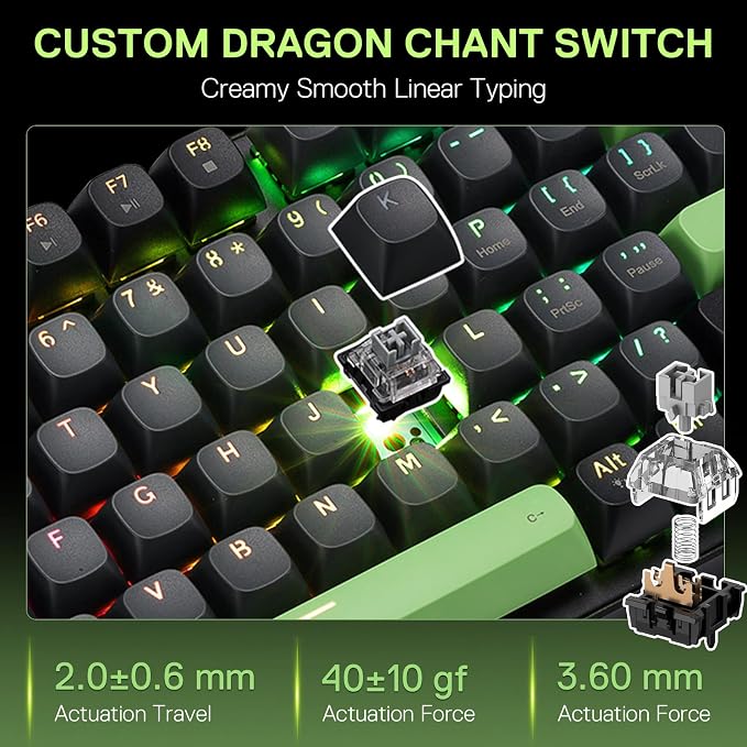 Redragon K740 Wired RGB Gaming Keyboard, Aluminum Base & Knob, 95% Layout | Rock-Solid Metal Build, Multi-Function Control Wheel, Creamy Custom Switch, Swap-Ready Socket, Fade-Resistant PBT Keycap