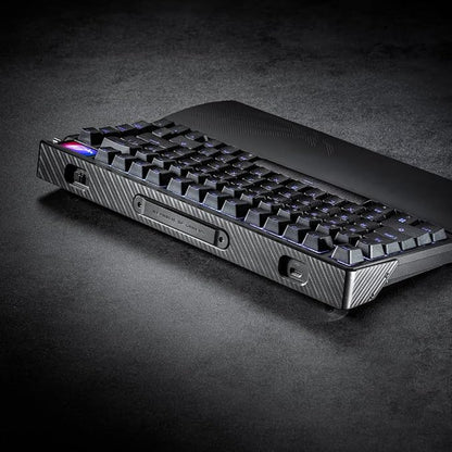ASUS ROG Azoth Extreme Wireless Mechanical Gaming Keyboard – 75% TKL, ROG NX Snow Linear Switches, PBT Keycaps, Aluminum Chassis, Carbon Fiber, Gasket Mount, Color OLED Screen, PC/Mac Support - Black