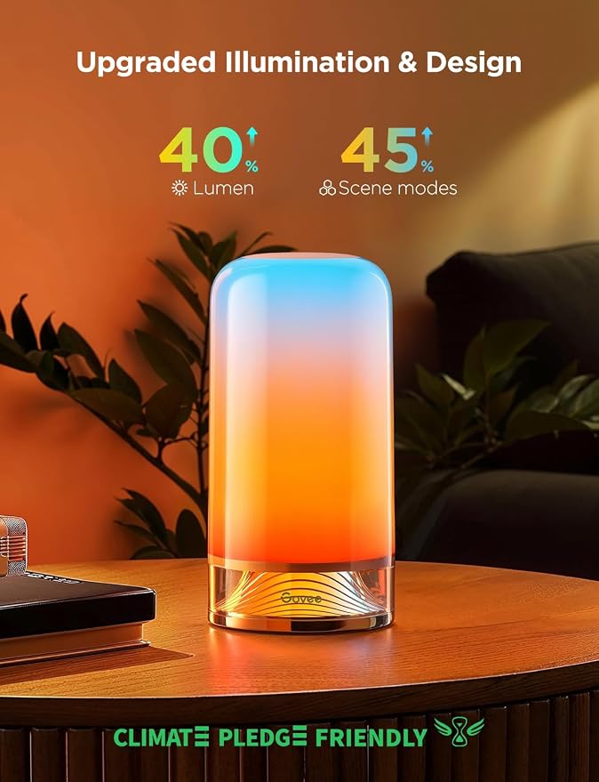 Govee RGBIC Smart Table Lamp 2, Touch Bedside Small Table Lamp (Corded) | LED Desk Lamp Compatible with SmartThings, Matter, Alexa, Nightstand Lamp for Bedroom Living Room Night Light, 64 Scene Modes