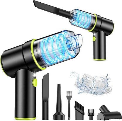 KMM Handheld Car Vacuum Cleaner, 9000PA Vacuum Cleaner & Air Duster, 120W High Power Vacuum Portable Cordless, Hand Held Vacuum Rechargeable with Multi-Nozzles & LED Light for Home, Car, Office